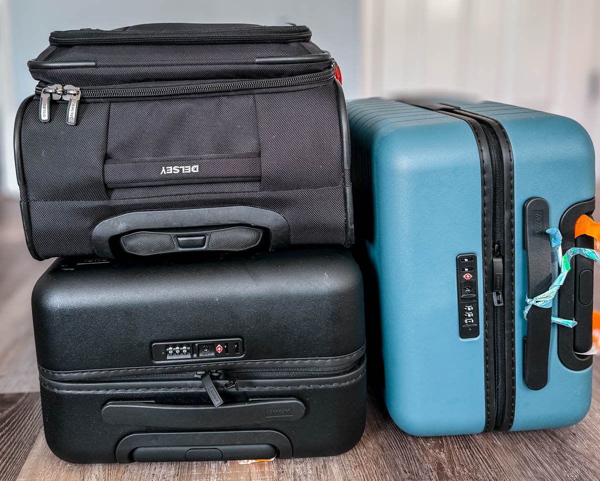 suitcases.